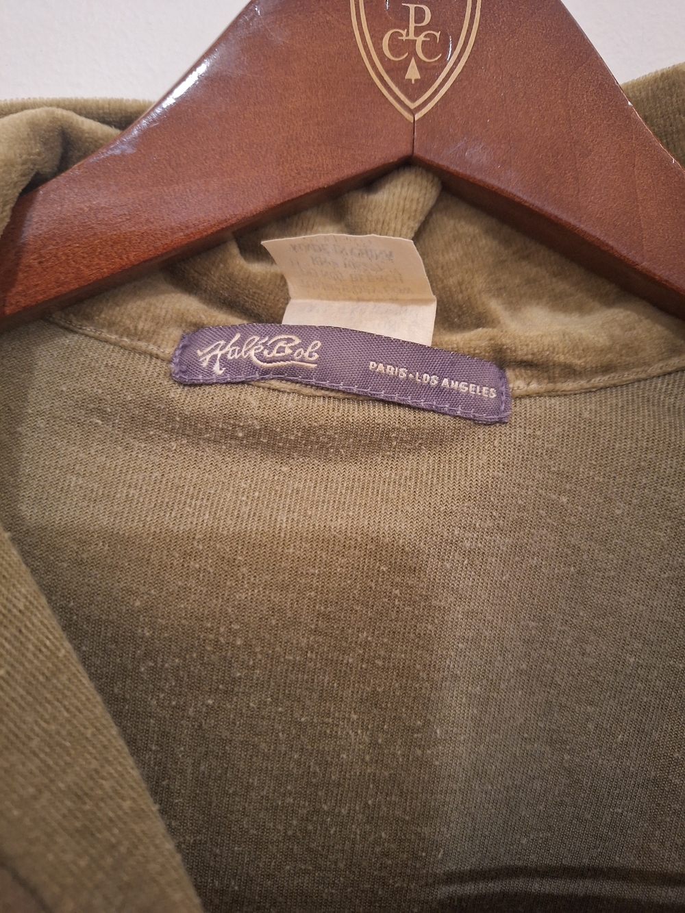 Hale Bob Olive Green Velour Track Jacket with White Stripes - Picture 4 of 11